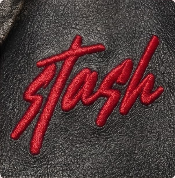 Stash Embroidered Leather Biker Jacket — image 3