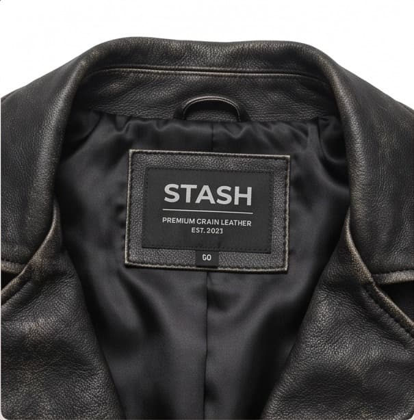 Stash Embroidered Leather Biker Jacket — image 4